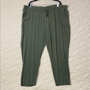 Penningtons Green Pants High Rise Relaxed Fit